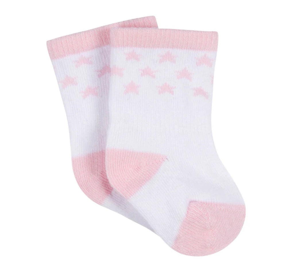 3-Pack Baby Girls Stars Jersey Crew Socks
