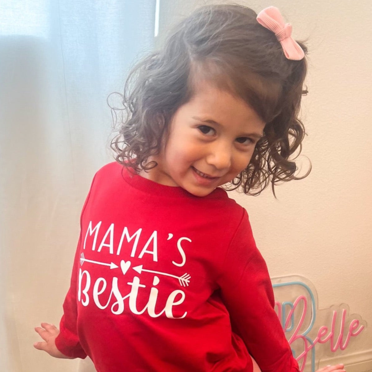 Baby Girl Letter Pullover | Red