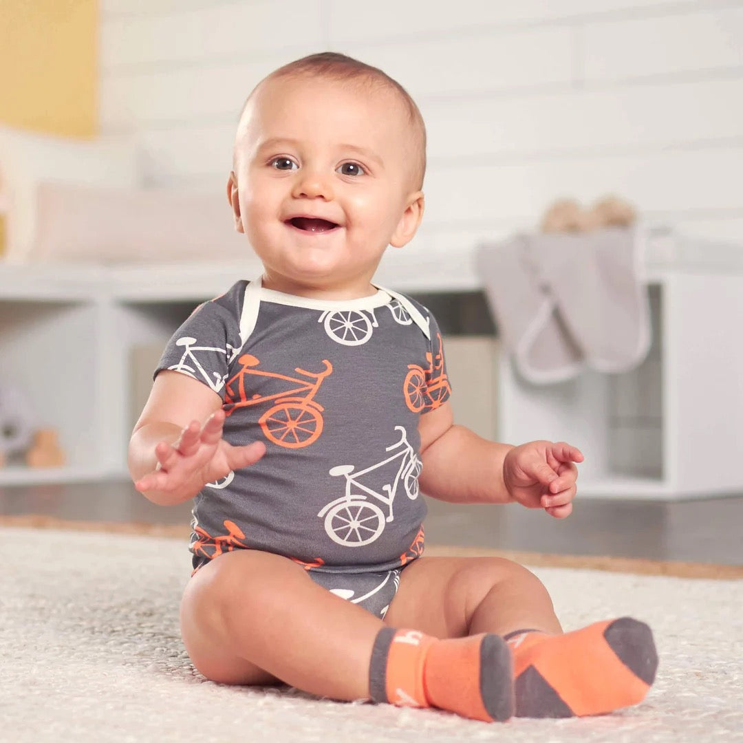 5-Pack Baby Boys Bicycle Organic Short Sleeve Onesies Bodysuits