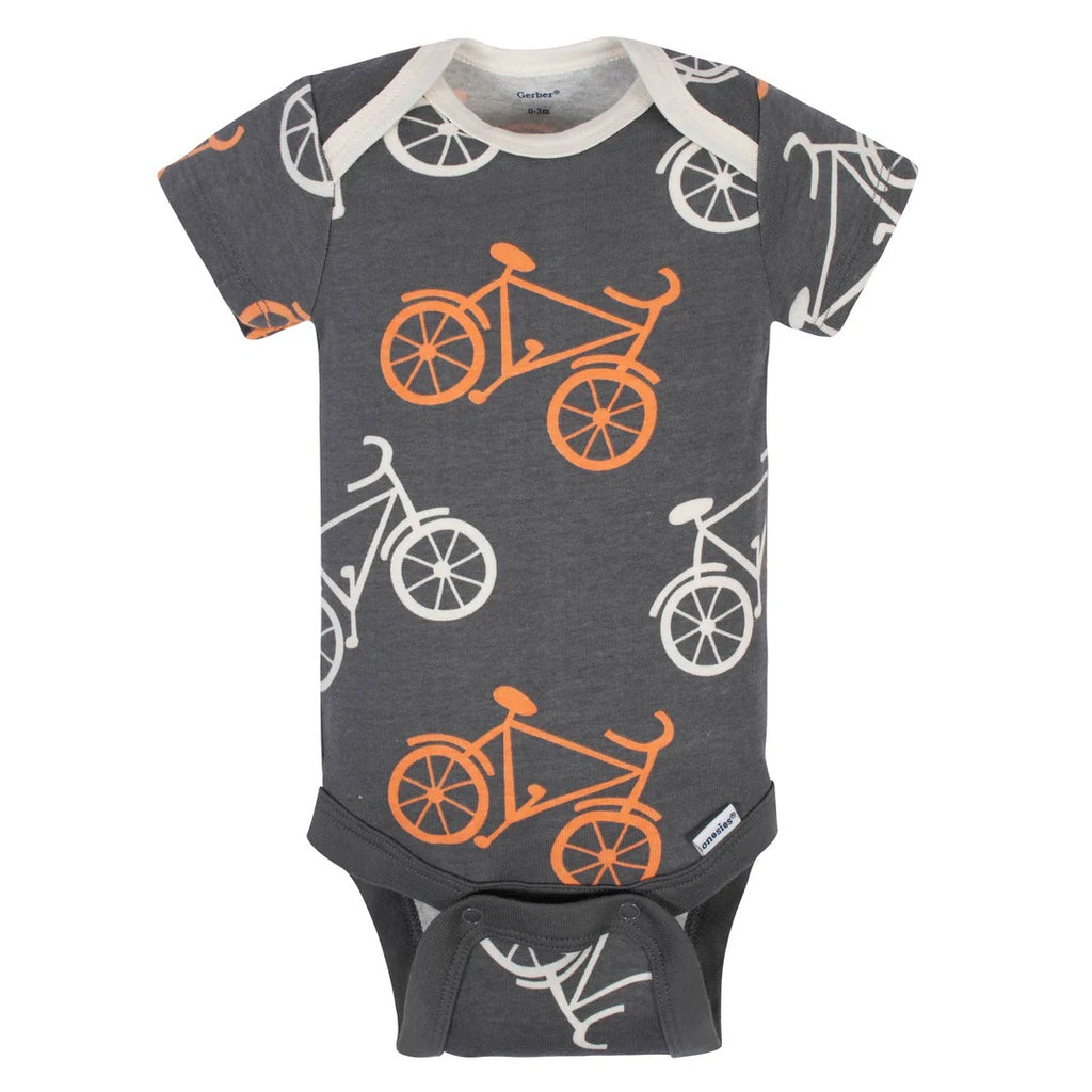 5-Pack Baby Boys Bicycle Organic Short Sleeve Onesies Bodysuits