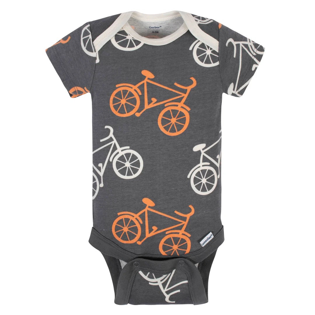 5-Pack Baby Boys Bicycle Organic Short Sleeve Onesies Bodysuits