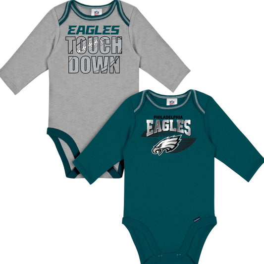 2-Pack Eagles Long Sleeved Onesies - NFL Official