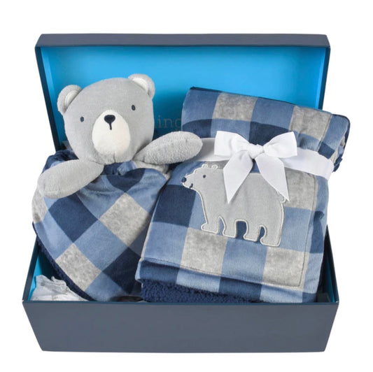 Gerber 2-Piece Baby Boys Bear Blanket & Security Blanket Set