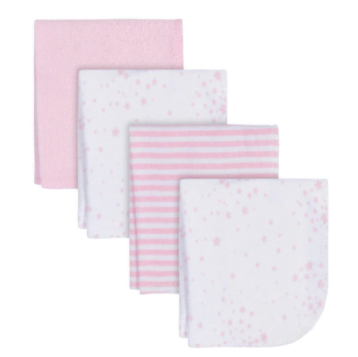 Gerber 4-Pack Girls Stars Washcloths