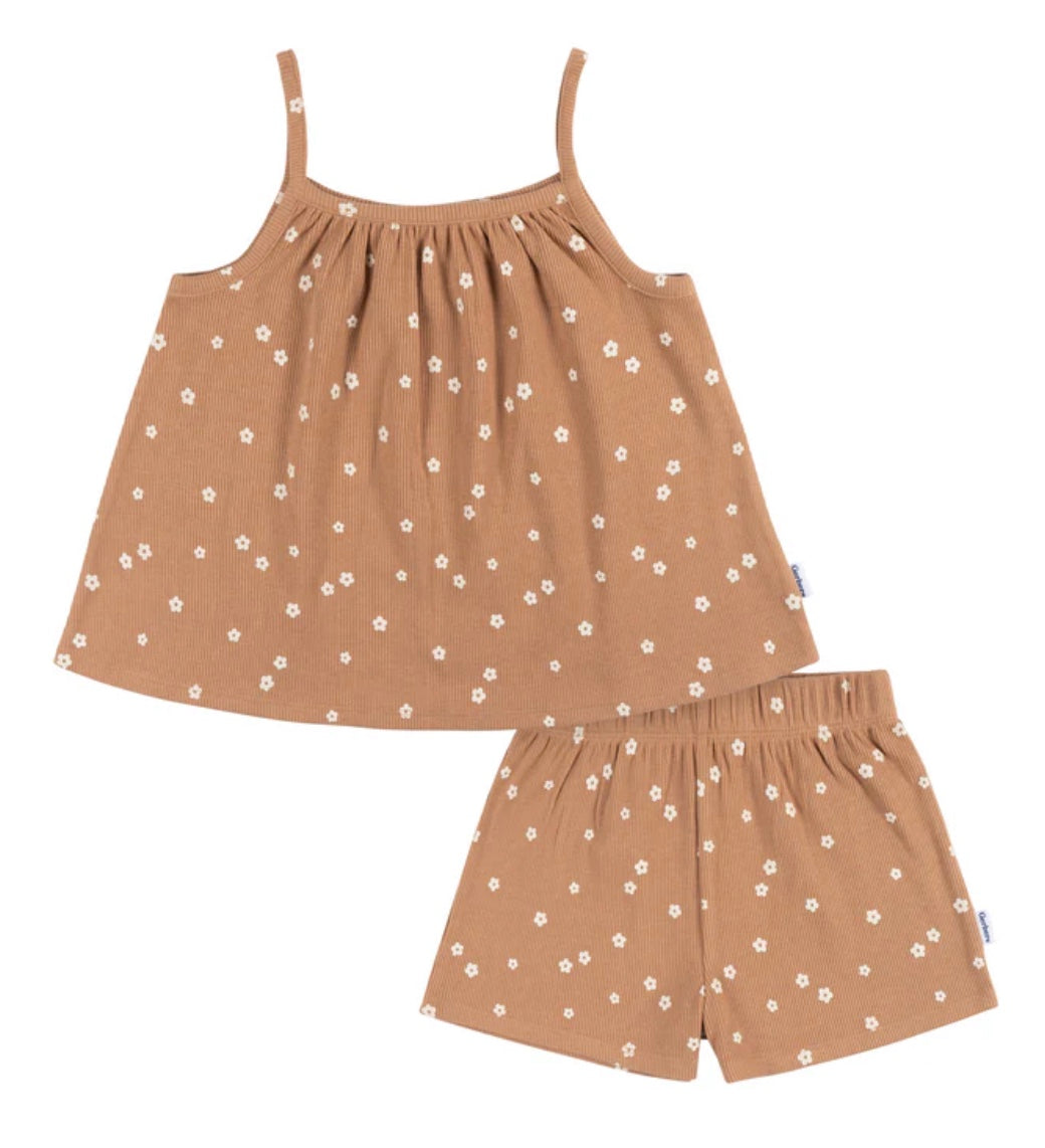 2-Piece Gerber Toddler Girls Ditsy Floral Shirt & Shorts Set