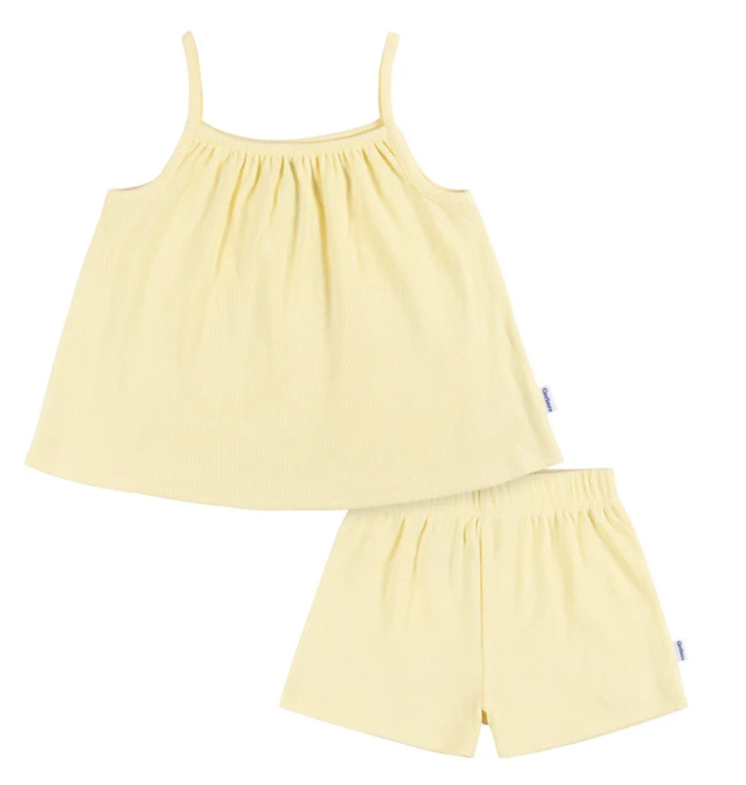 Gerber 2-Piece Toddler Girls Yellow Shirt & Shorts Set