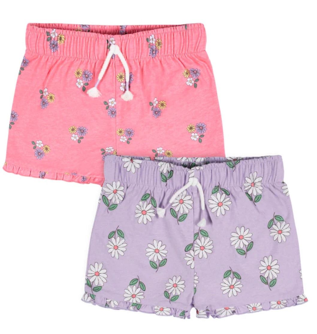 Gerber 2-Pack Baby Girls Pull-On Shorts