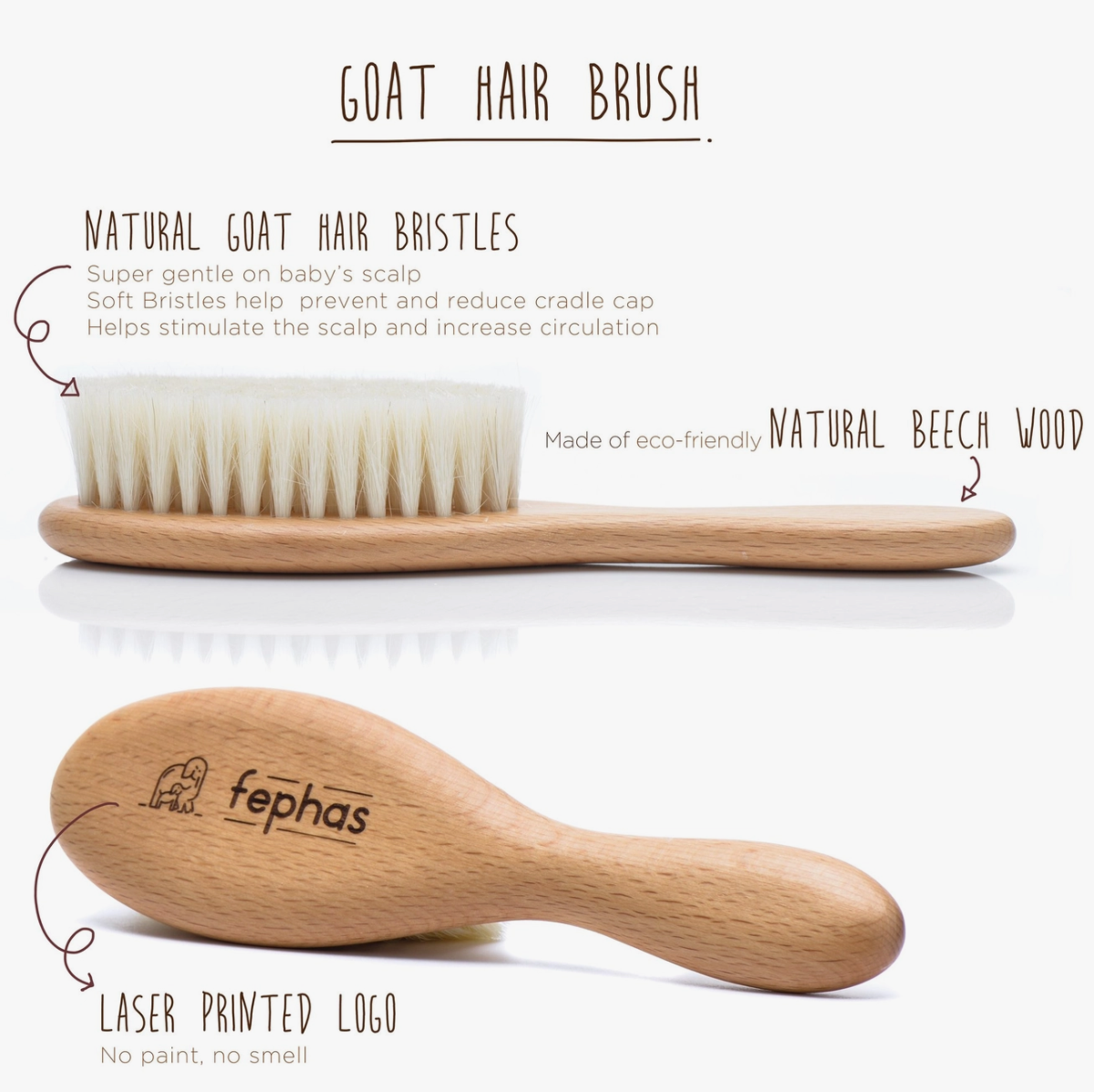 Wooden Baby Hair Brush Set