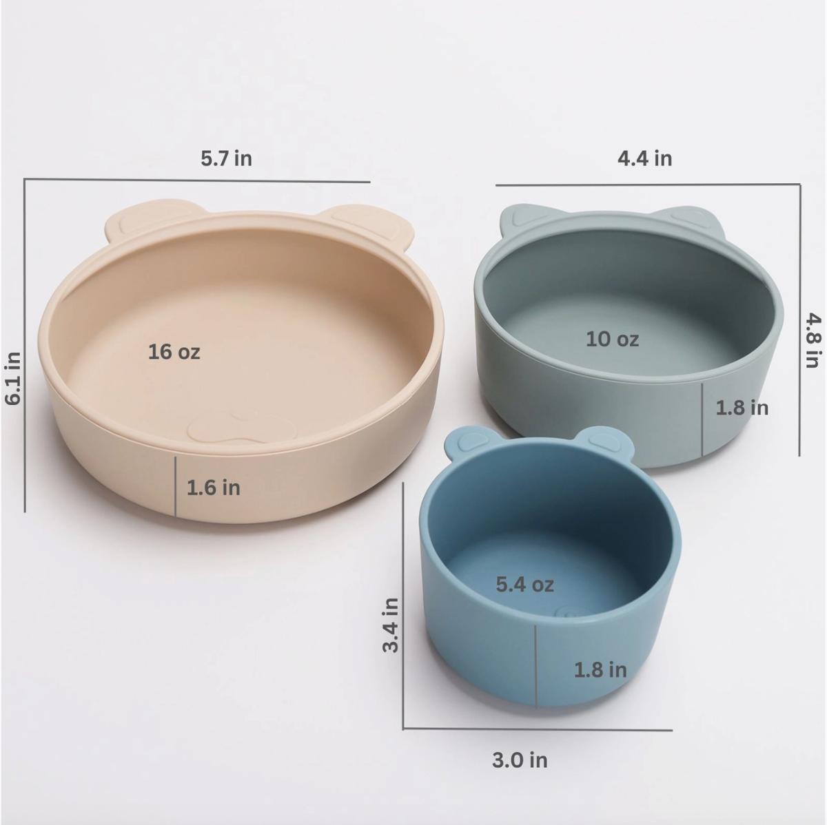 Ali+Oli (3pc) Stackable Snack Bowl Set