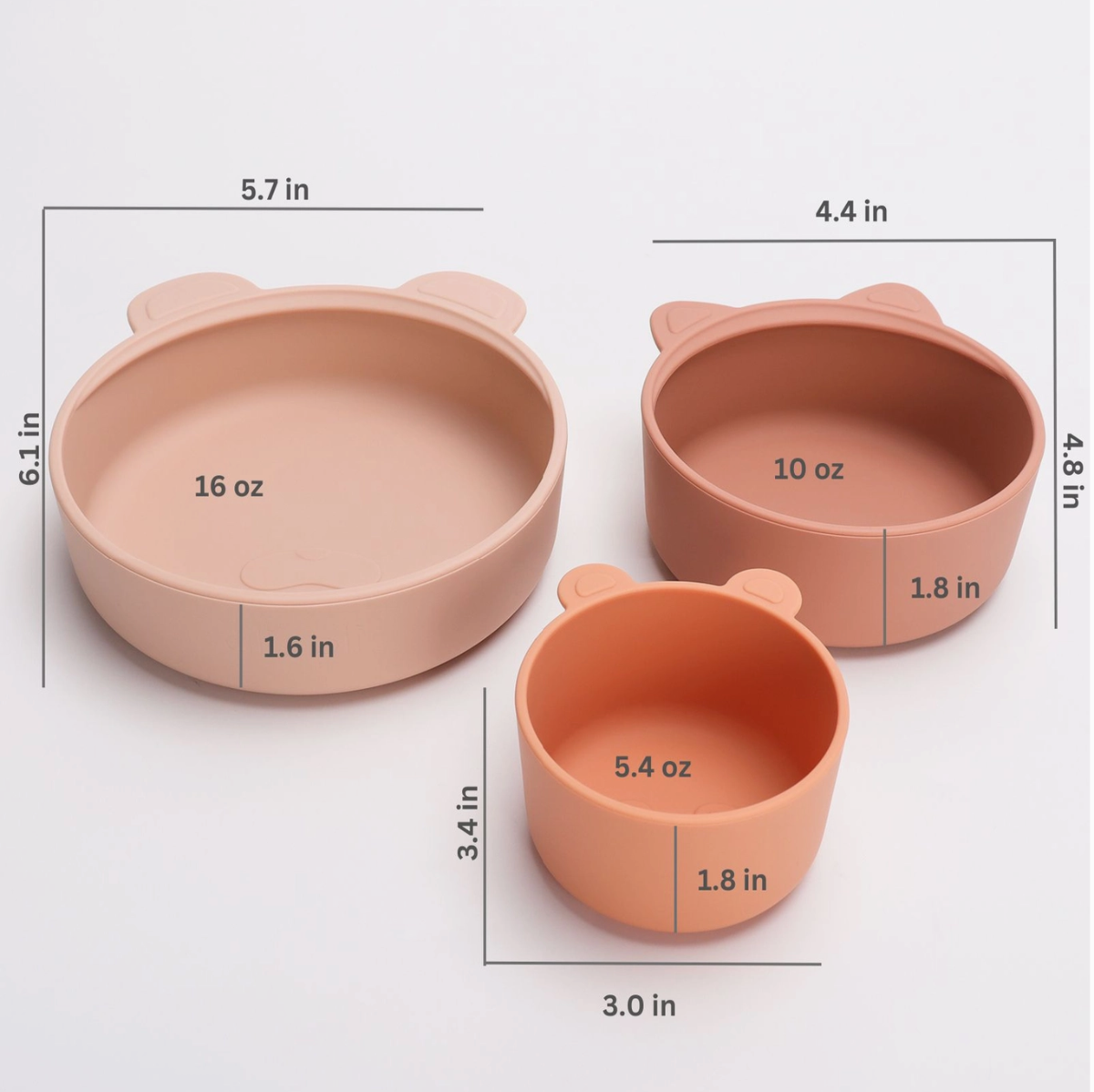 Ali+Oli (3pc) Stackable Snack Bowl Set