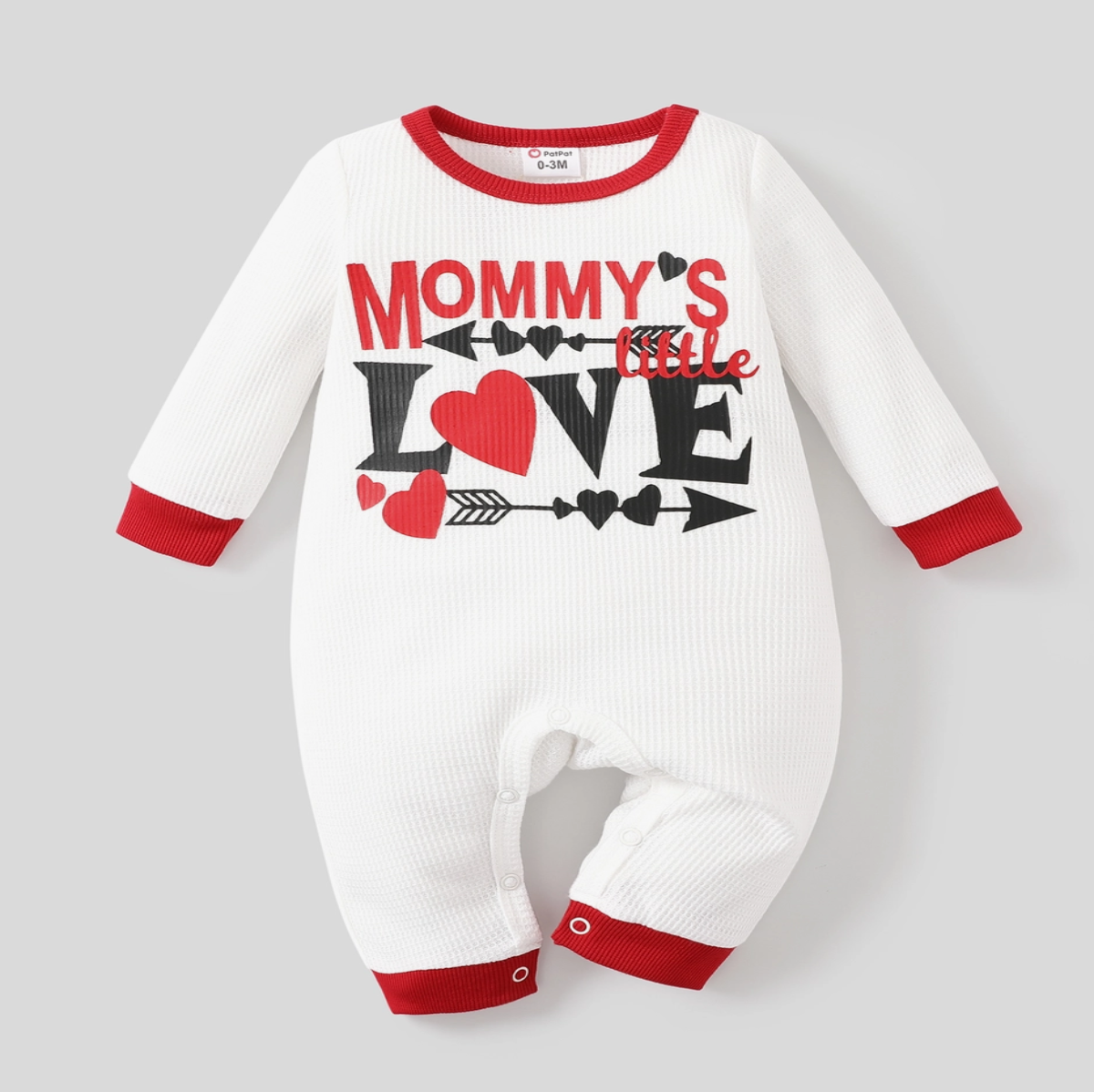 Baby Girl/Boy Love Jumpsuit | White/Red