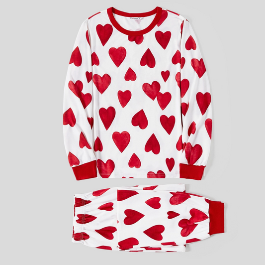 Valentine's Day Family Heart Stripe Pajamas