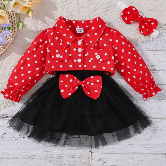 Polka Dots Jacket & Dress & Headband