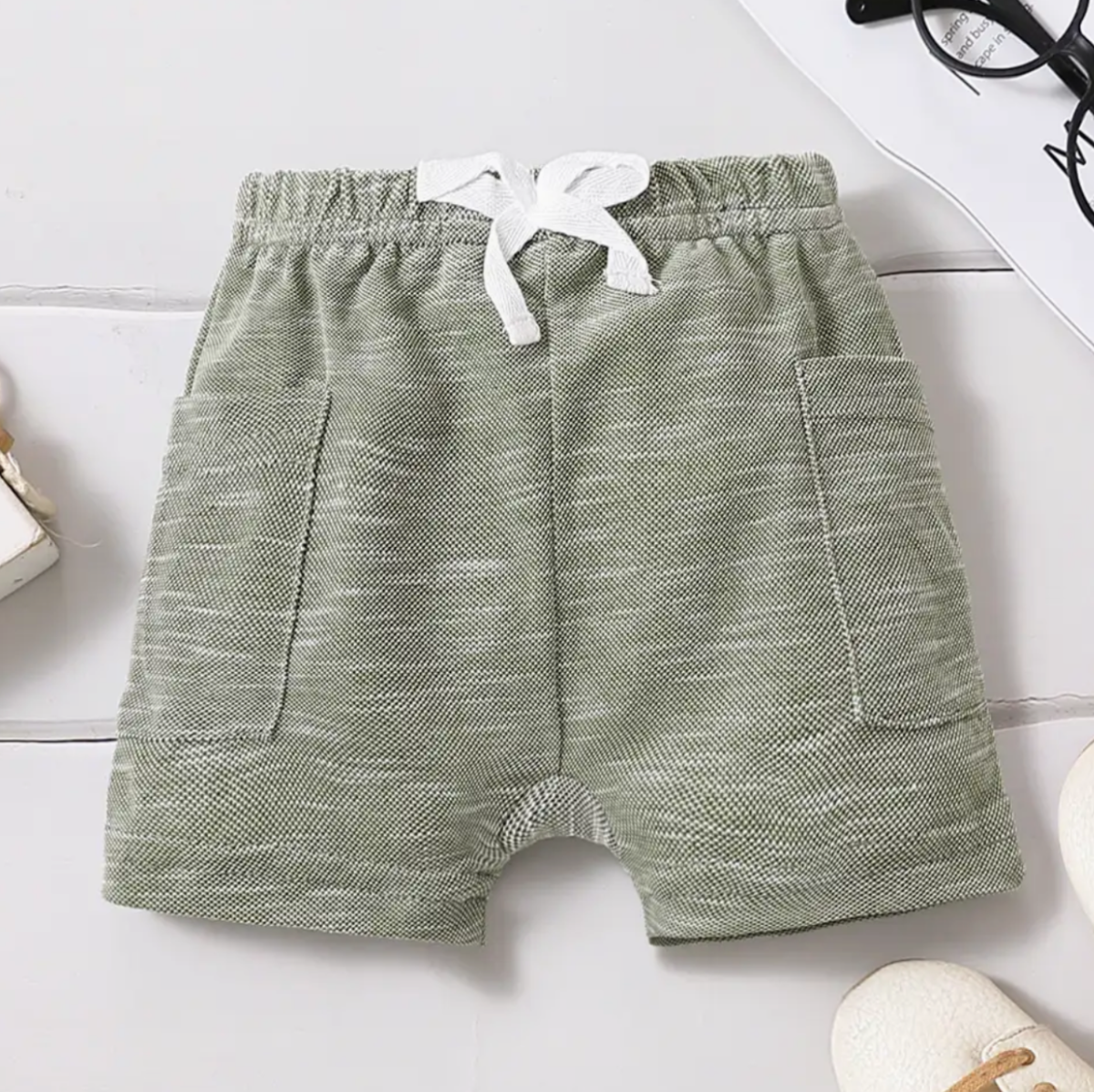 Baby Boy Solid Patch Pocket Shorts