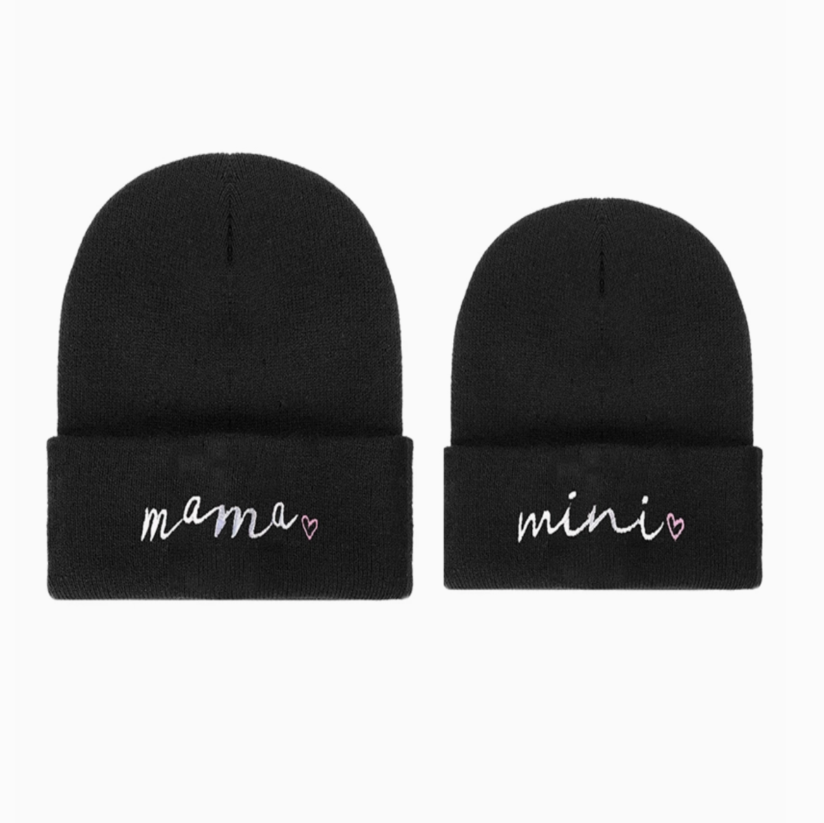 Cute casual embroidered knitted hat Mama & Mini