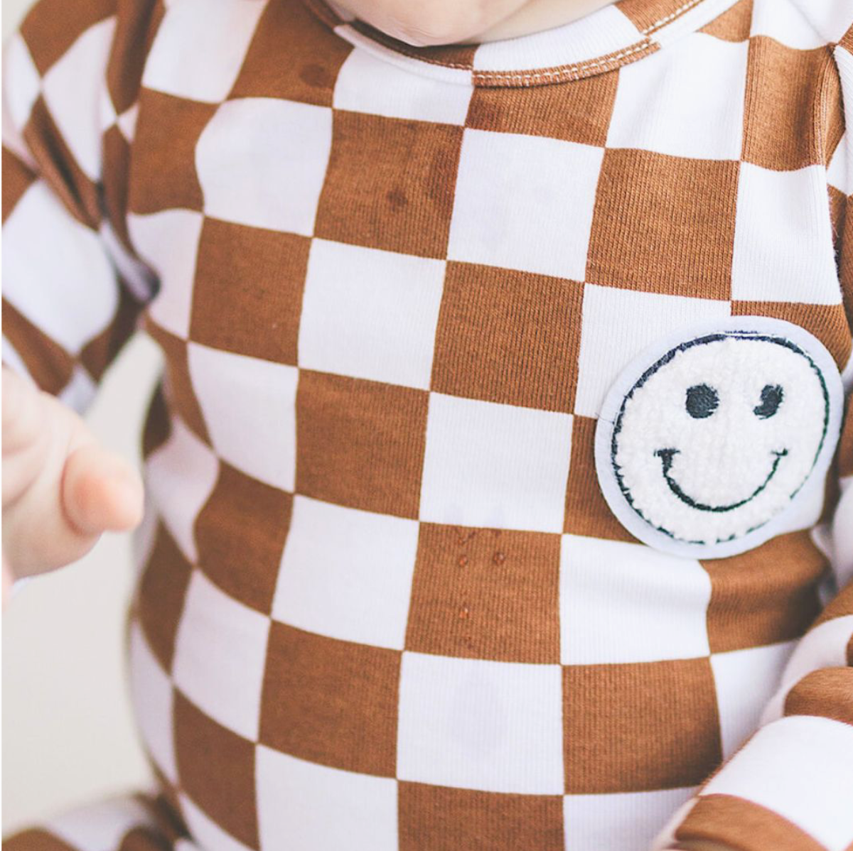 Checkered Smiley Lounge Set | Copper