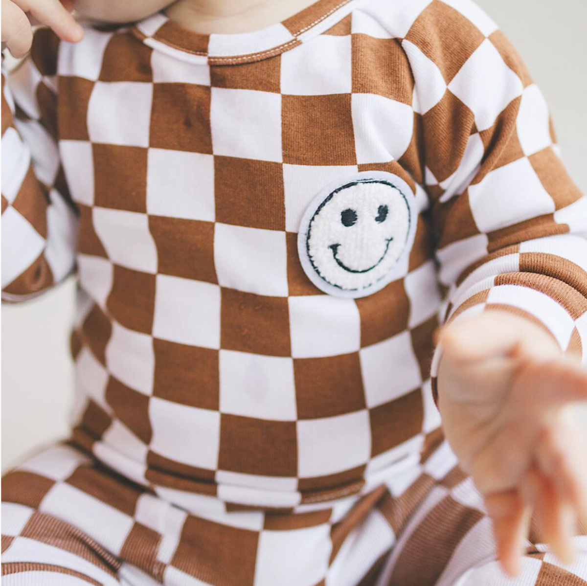 Checkered Smiley Lounge Set | Copper