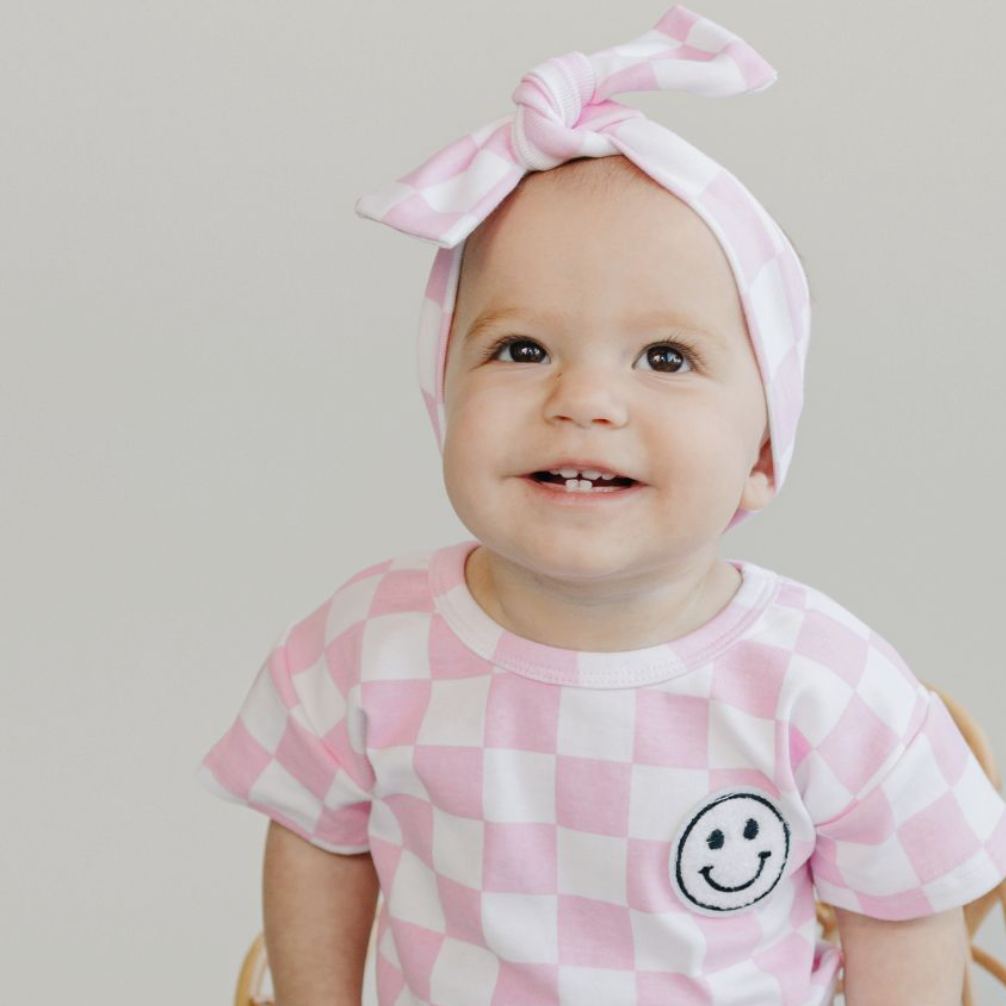 Checkered Shorts Set | Pink