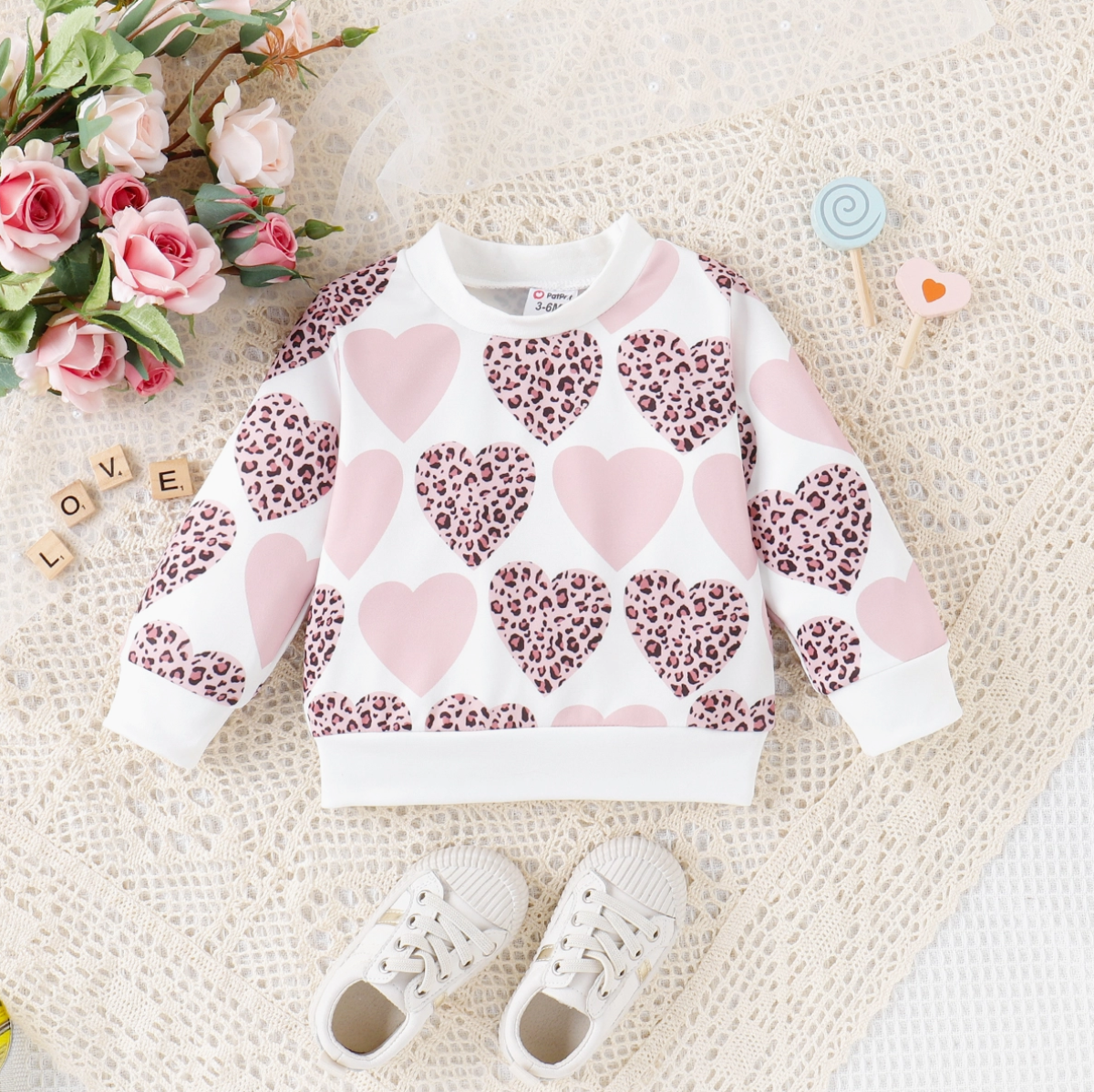 Girl Leopard Heart Sweatshirt