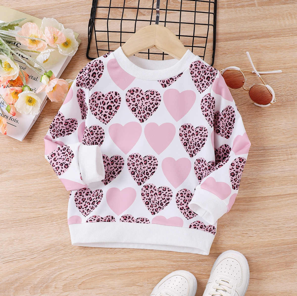 Girl Leopard Heart Sweatshirt