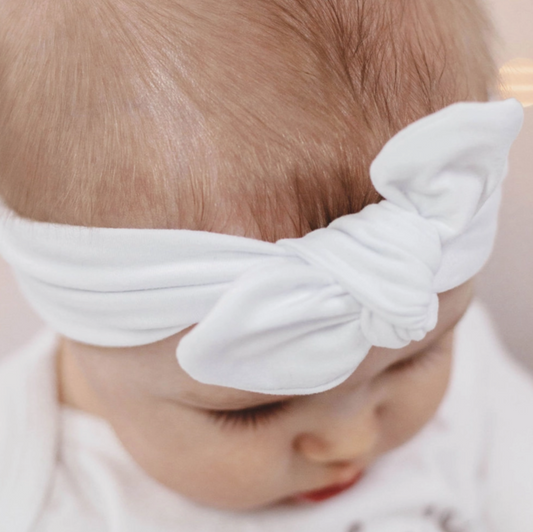 Knot Bow Headband - White