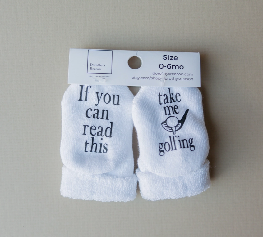 Take Me Golfing Baby Socks