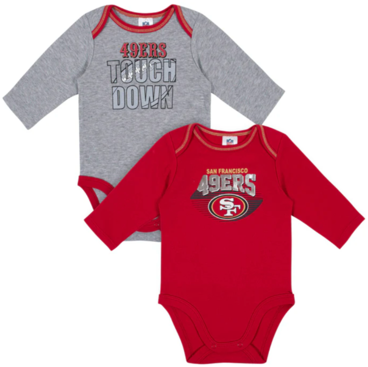2-Pack 49ers Long Sleeved Onesies - NFL Official - By Gerber
