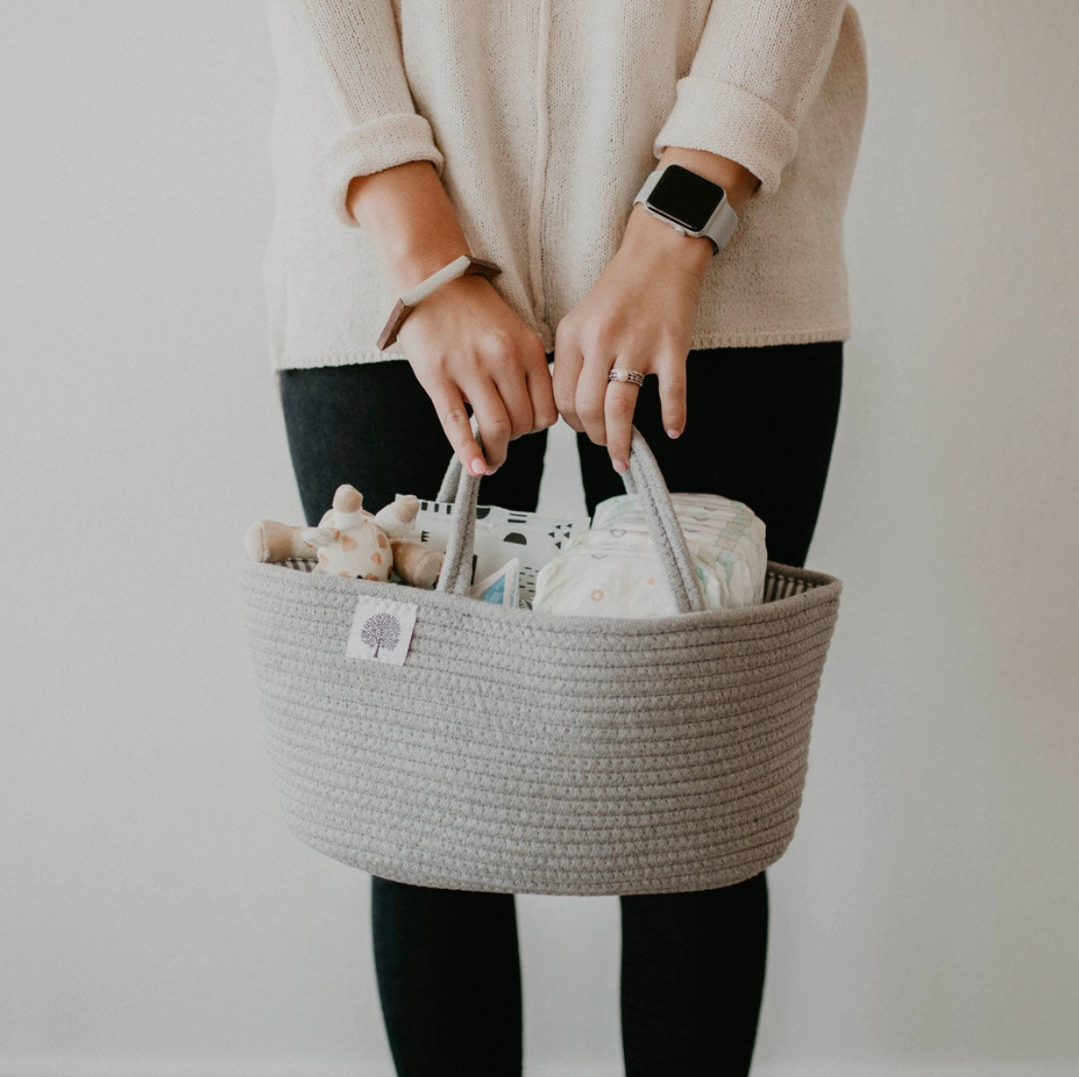 Rope Diaper Caddy | Gray