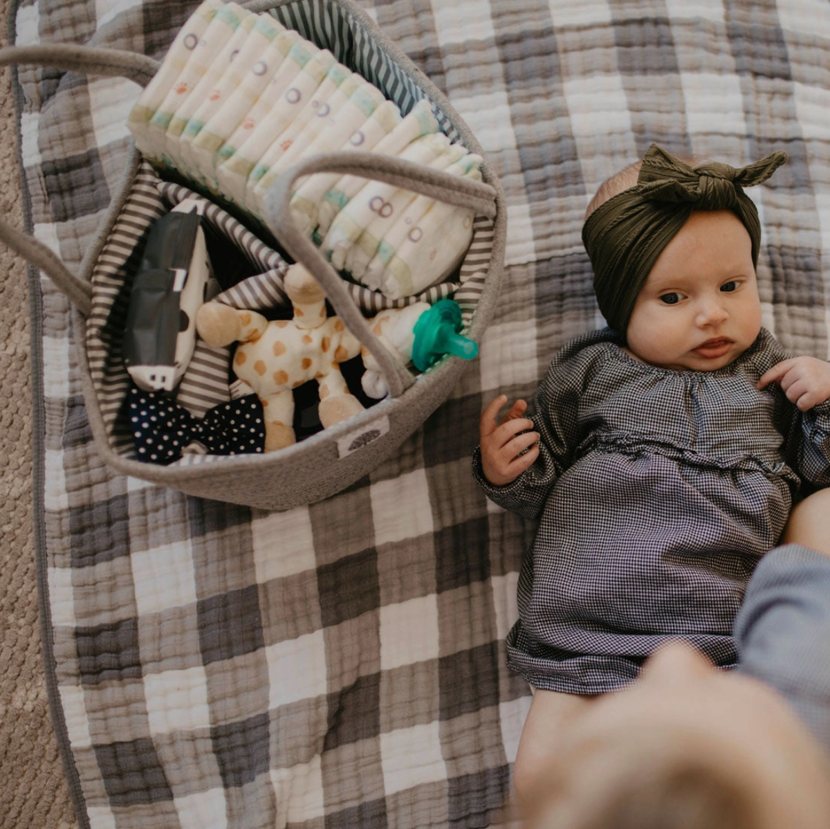 Rope Diaper Caddy | Gray