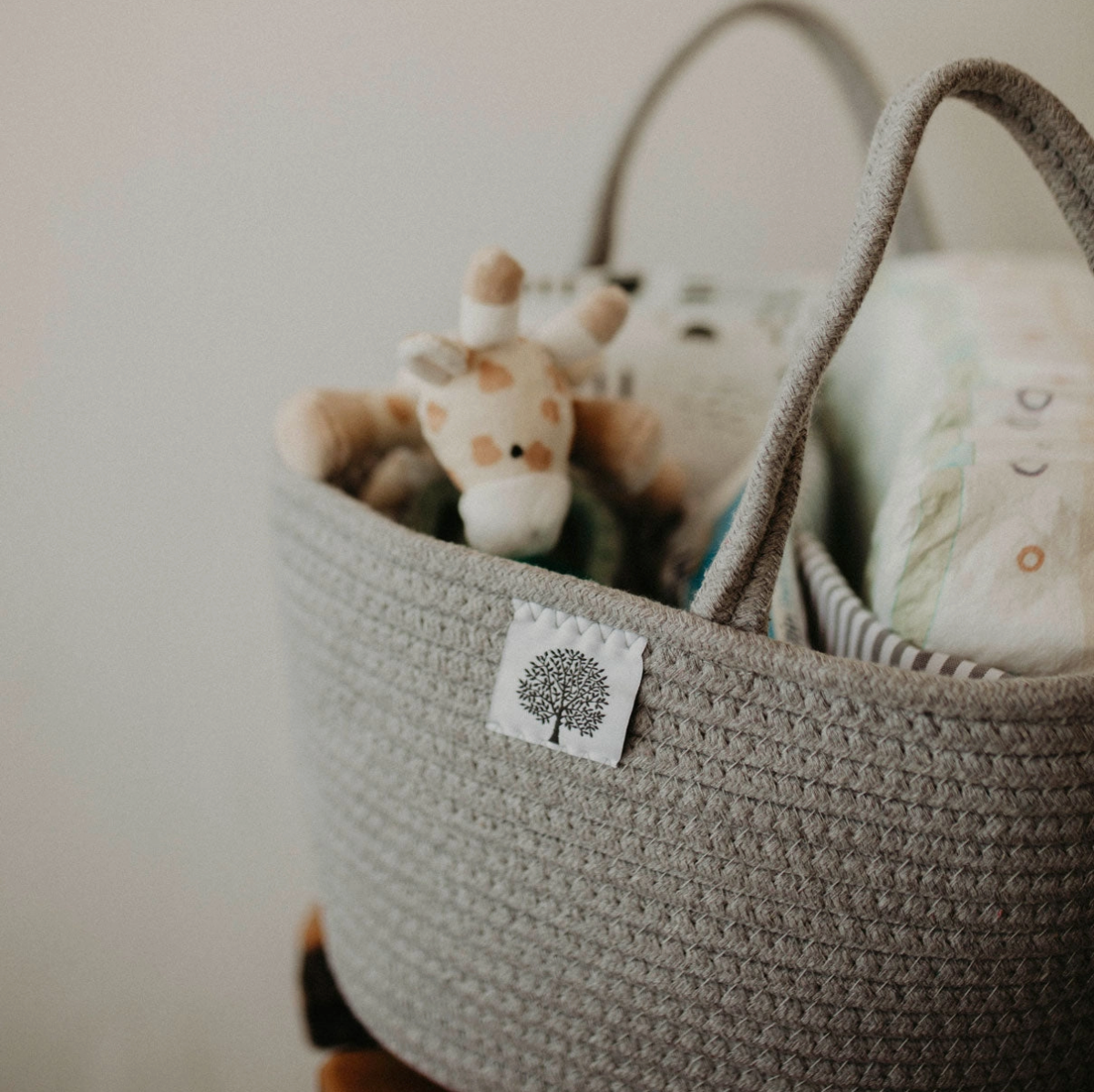 Rope Diaper Caddy | Gray