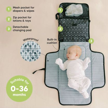 Ezee Portable Diaper Changing Pad, Foldable Changing Mat