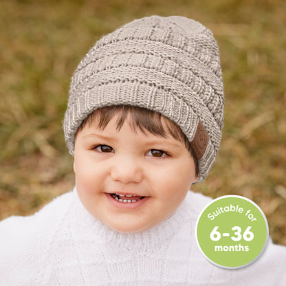 KeaBabies 3-Pack Warmzy Baby Beanies (Pecan, M)