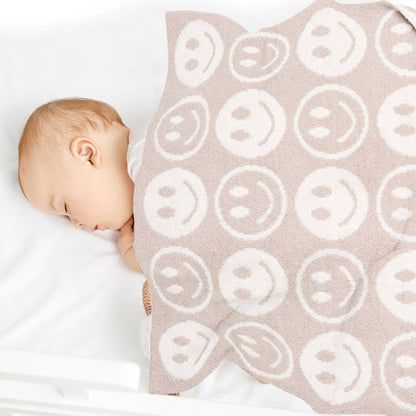 Happy Face Pattern Kids Throw Blanket