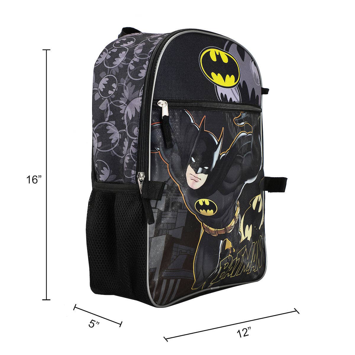DC Comic Book Batman Symbol 5-Piece Backpack Accessory Set