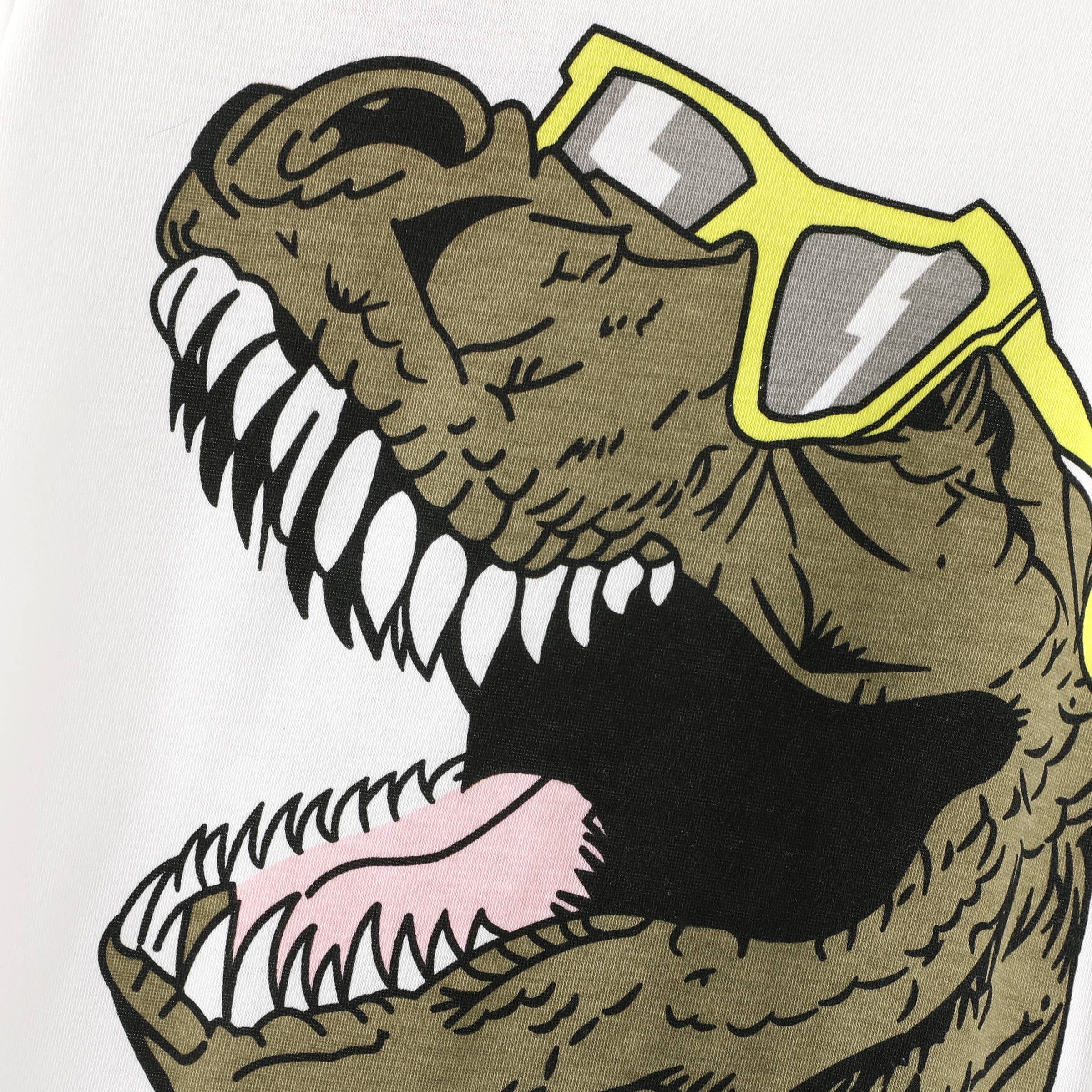 2pcs Baby Boy Glasses Dinosaur Print Tee and Cargo Shorts