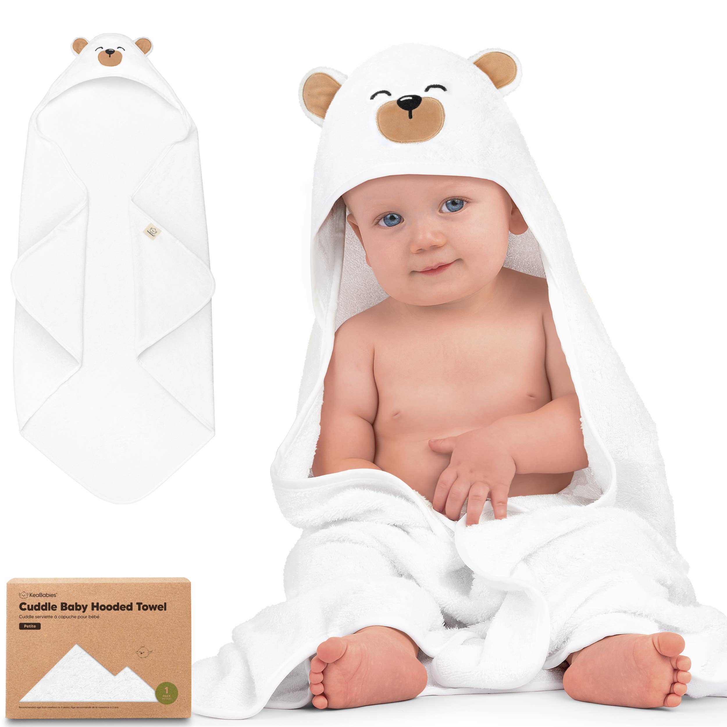 KeaBabies Cuddle Baby Hooded Towel