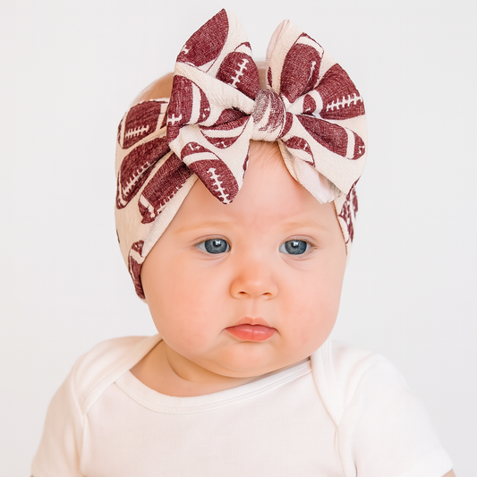 Football Baby Headwrap Bow