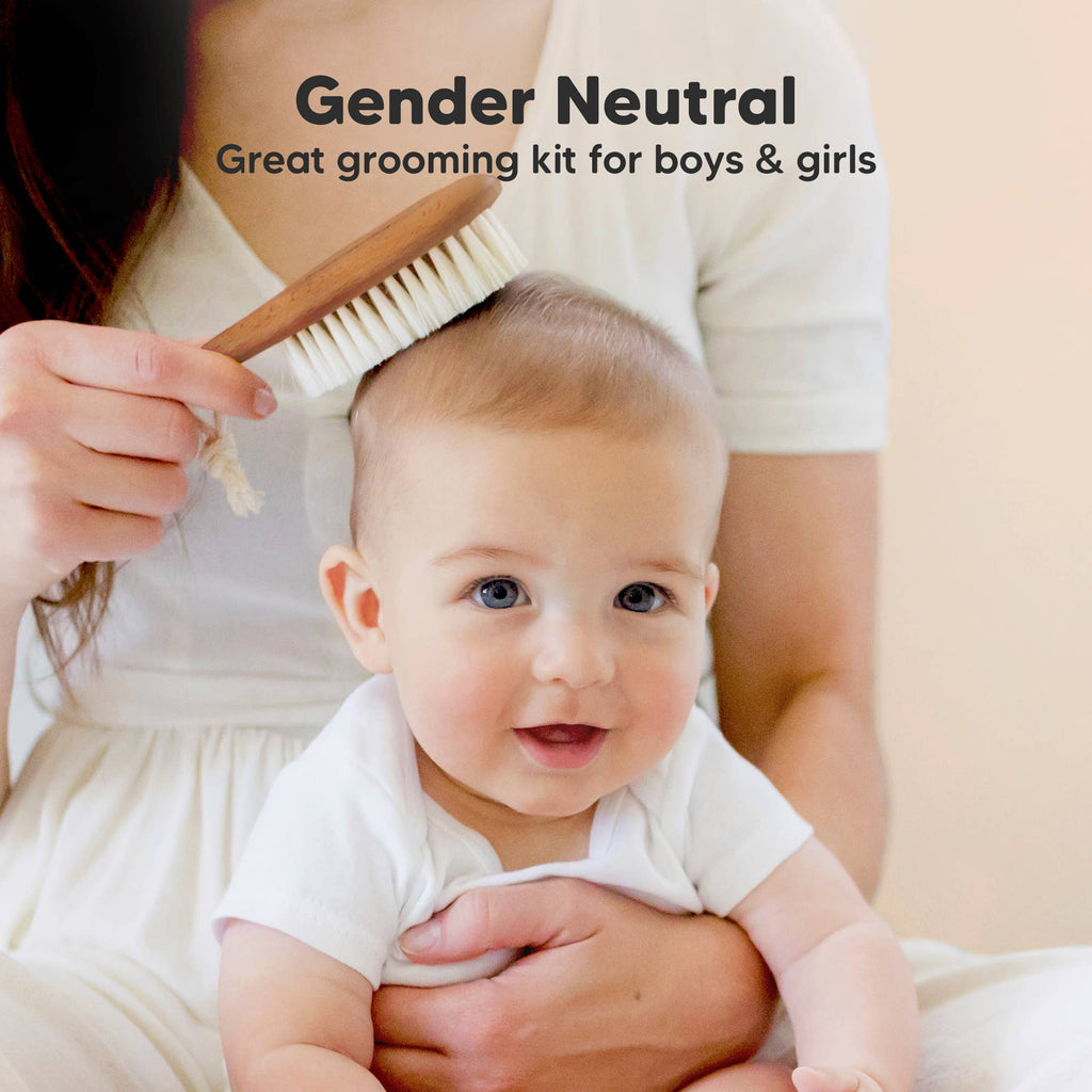 KeaBabies Baby Hair Brush and Comb Set