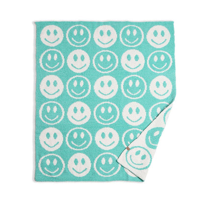 Happy Face Pattern Kids Throw Blanket