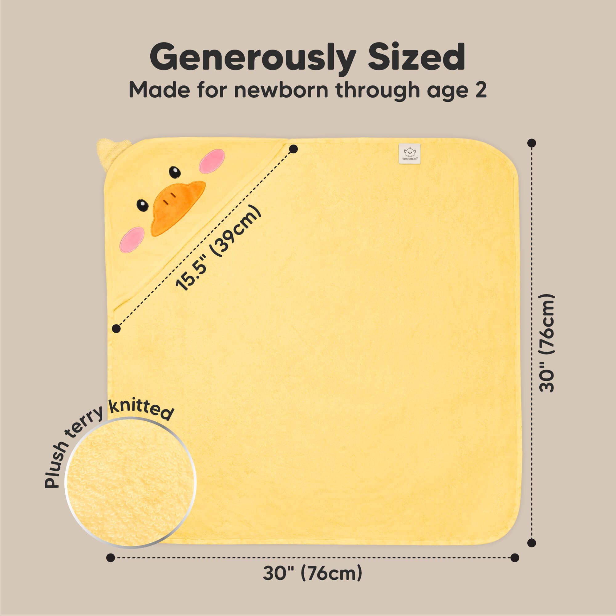 KeaBabies Cuddle Baby Hooded Towel