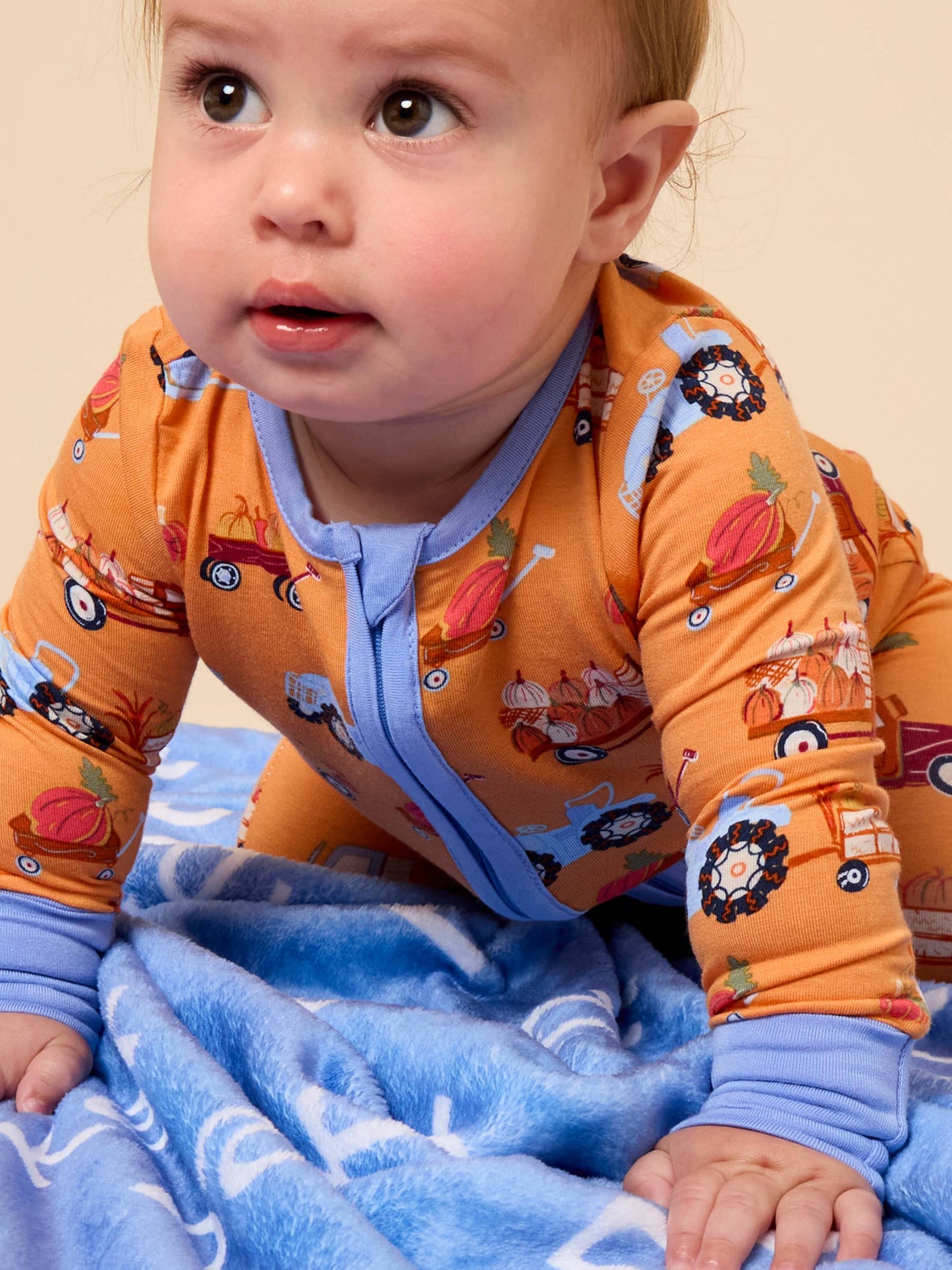 SoftSnooze™ Baby Bamboo Viscose Harvest Haul Convertible One Piece Footie Pajama