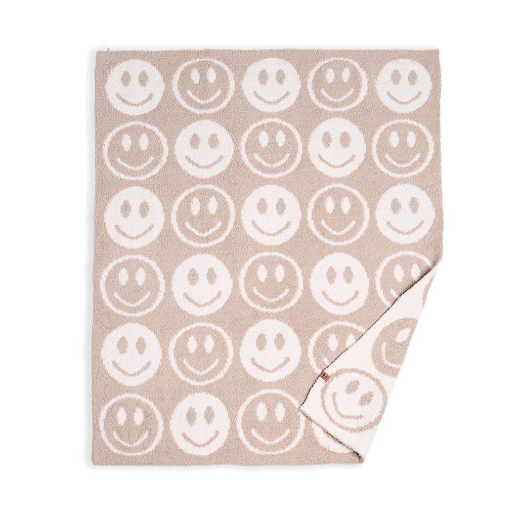 Happy Face Pattern Kids Throw Blanket