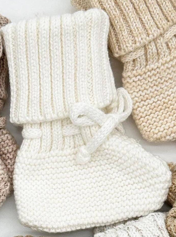 Garter Cotton Knitted Booties