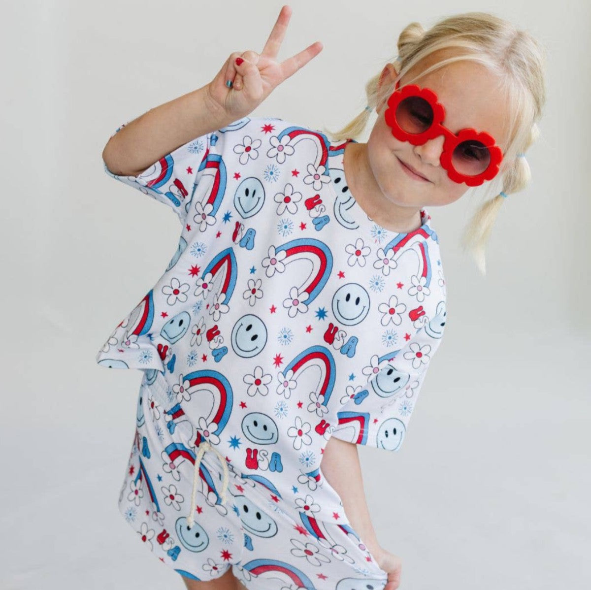 4th of July Kids' Shorts Set | Little Miss USA