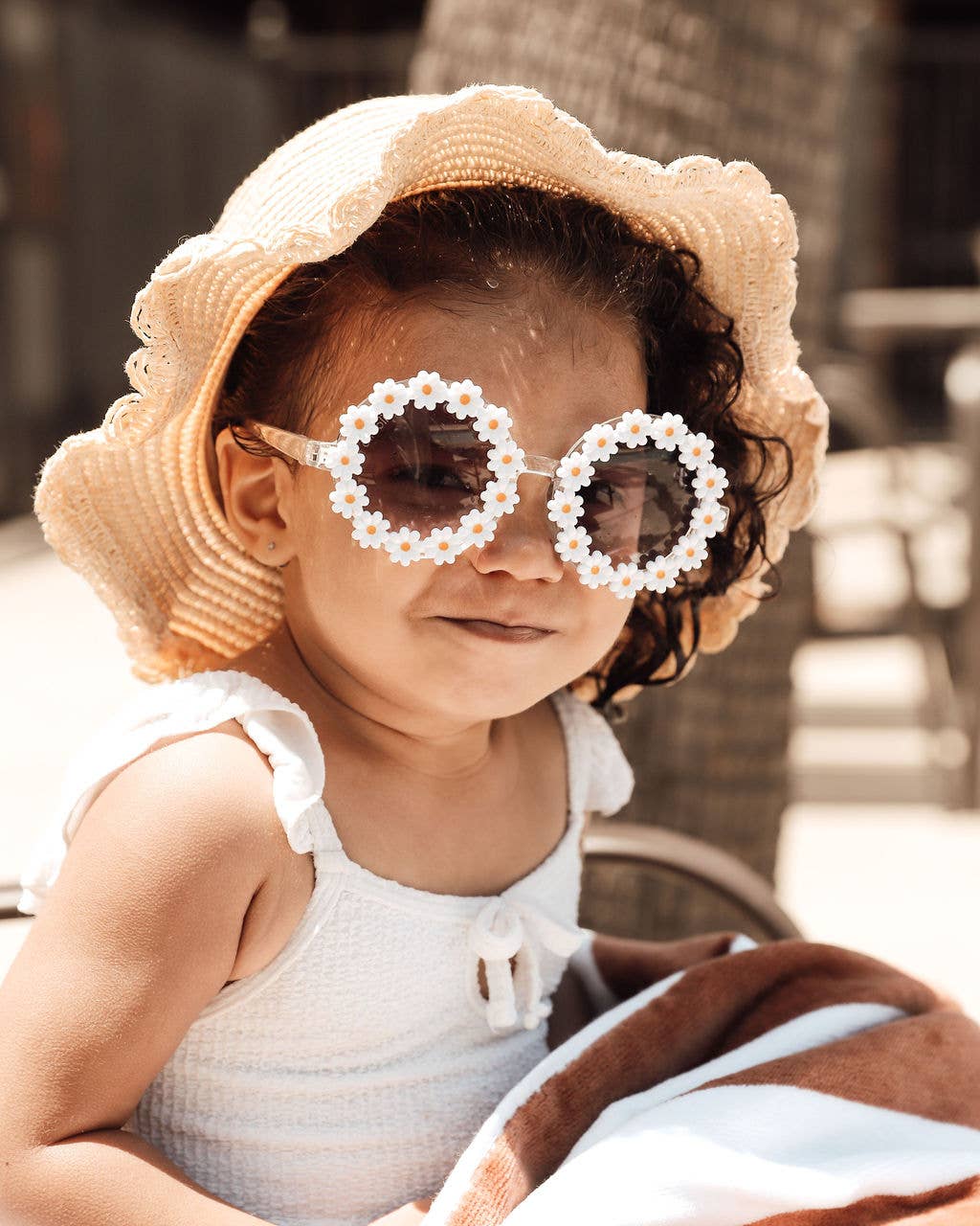 Sunglasses for Kids (Daisy White) Flower Frame