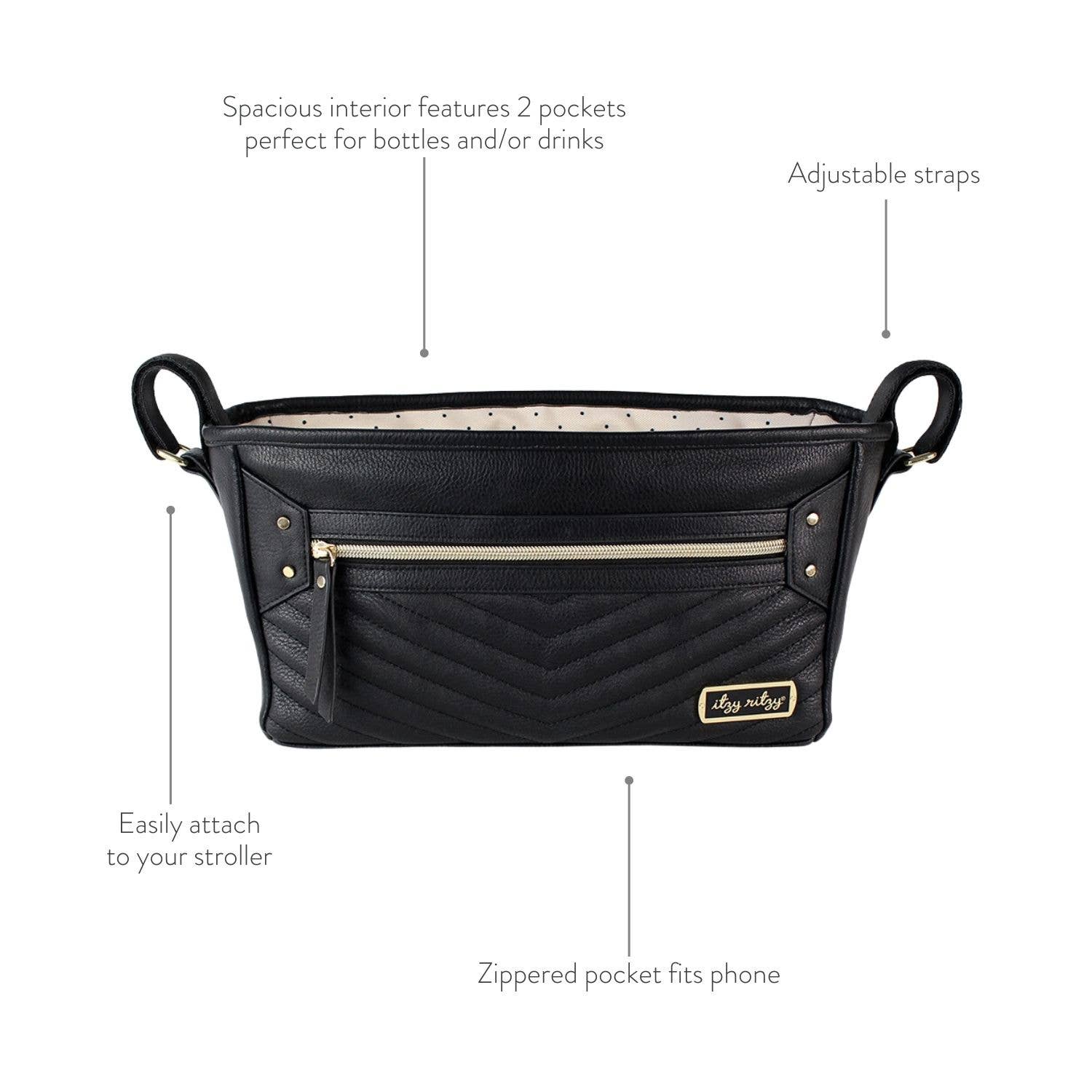 Jetsetter Black Travel Stroller + Wagon Caddy