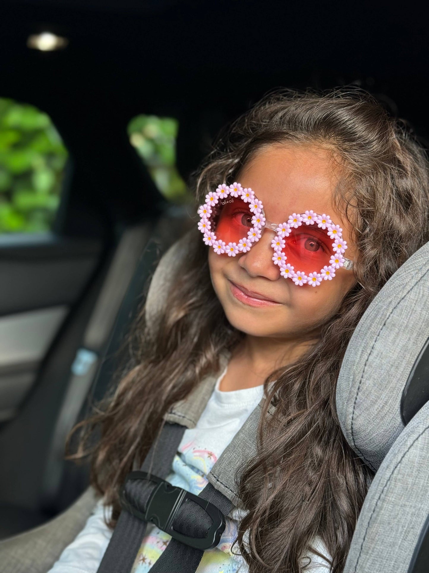 Sunglasses for Kids (Daisy Pink) Flower Frame