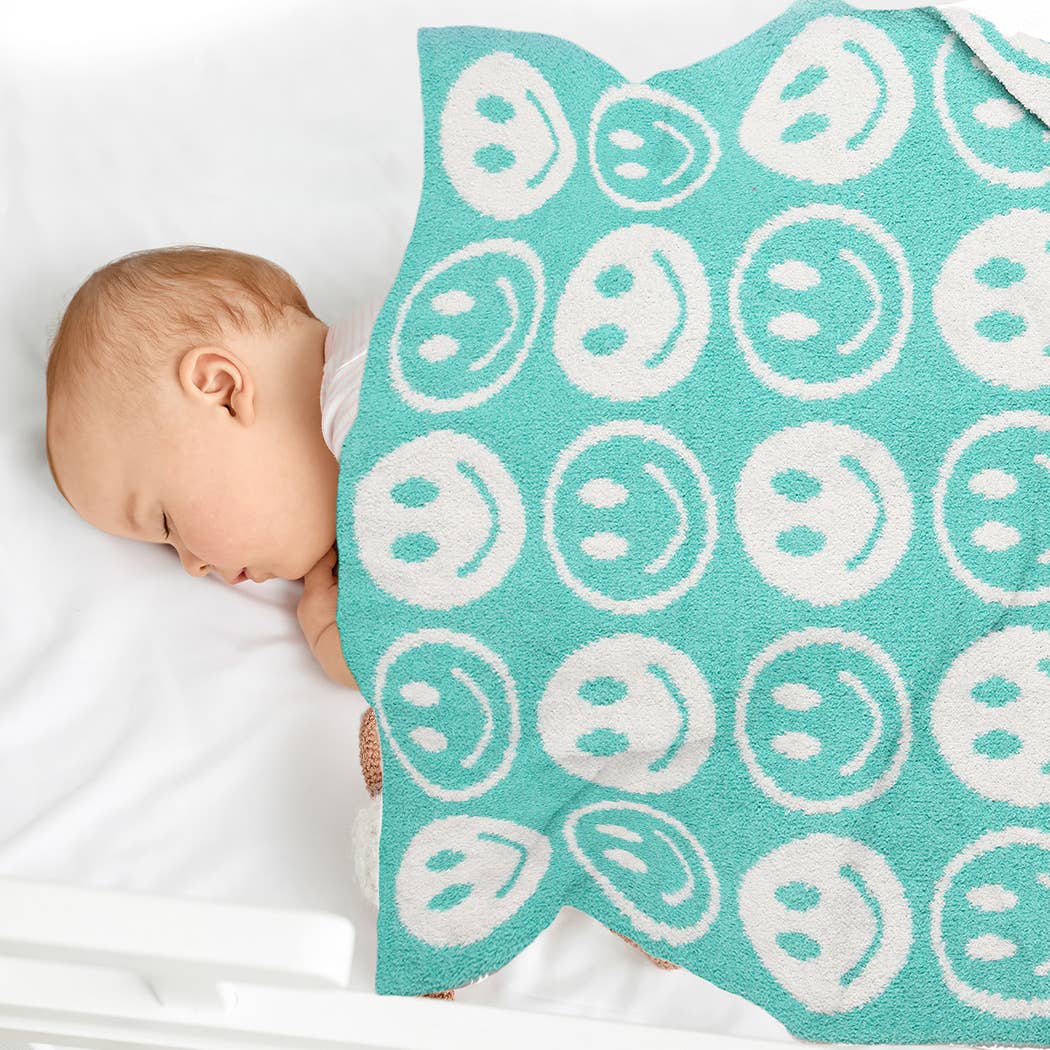 Happy Face Pattern Kids Throw Blanket