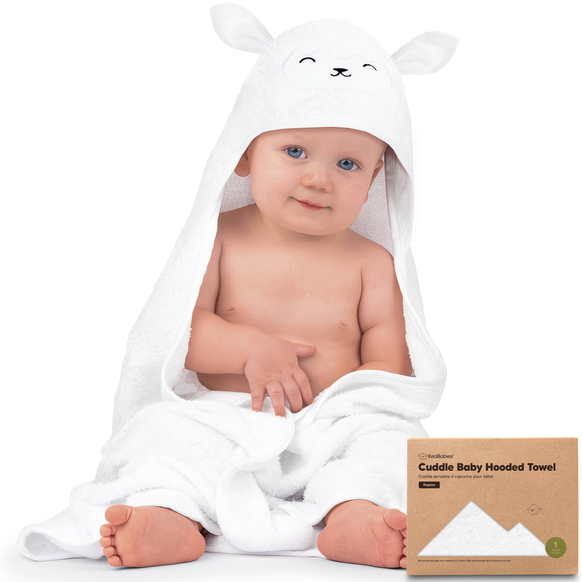 KeaBabies Cuddle Baby Hooded Towel