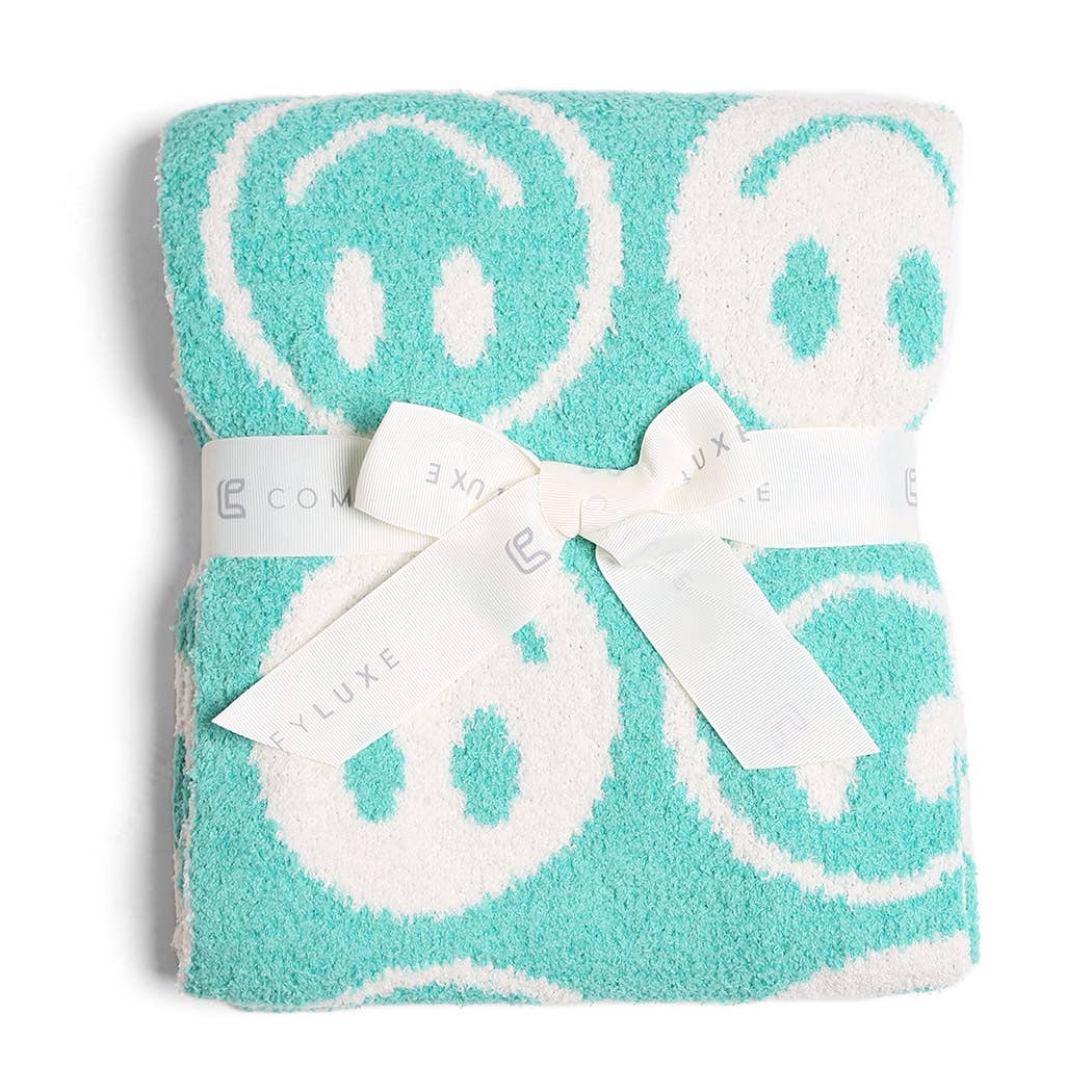 Happy Face Pattern Kids Throw Blanket